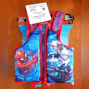 Marvel Spiderman Kids Life Jacket Swim Vest Jacket Pool Float 33-45lb